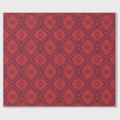 Papier Cadeau motif floral arabesque "Fleur rouge" (Plat)