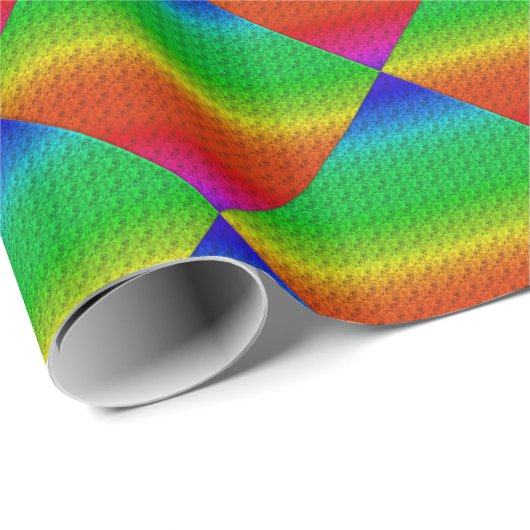 Papier Cadeau Motif floral arc-en-ciel Mariage d'automne (Coin rond)