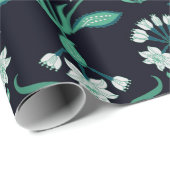 Papier Cadeau motif floral art nouveau abstrait (Coin rond)