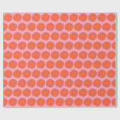 Papier Cadeau Motif Floral Boho rose orange rétro (Plat)