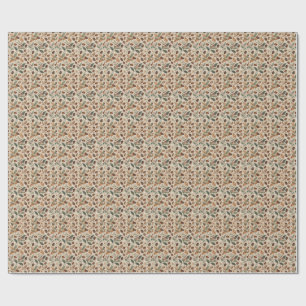 Papier Cadeau Motif floral botanique de grains de café vintage