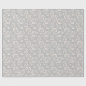 Papier Cadeau Motif Floral Botanique Rose Clair Élégant (Plat)