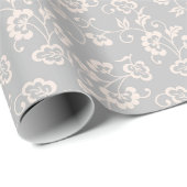 Papier Cadeau Motif Floral Botanique Rose Clair Élégant (Coin rond)