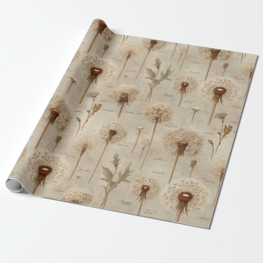 Papier Cadeau Motif floral botanique vintage (10) (Déroulé)