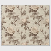Papier Cadeau Motif floral botanique vintage (5) (Plat)