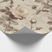 Papier Cadeau Motif floral botanique vintage (5) (Coin)