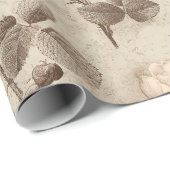 Papier Cadeau Motif floral botanique vintage (5) (Coin rond)