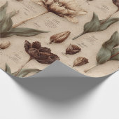 Papier Cadeau Motif floral botanique vintage (6) (Coin)
