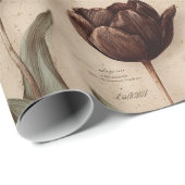 Papier Cadeau Motif floral botanique vintage (6) (Coin rond)