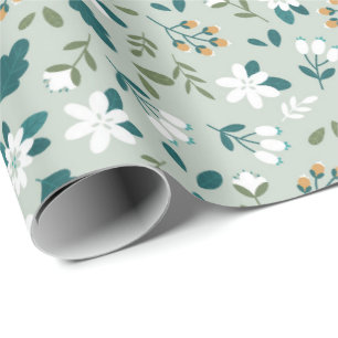 Papier Cadeau Motif floral brillant et brillant