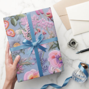 Papier Cadeau Motif floral brodé