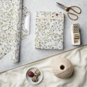 Papier Cadeau Motif floral broderie vintage windrush Morris