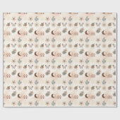 Papier Cadeau Motif floral céleste Boho (Plat)