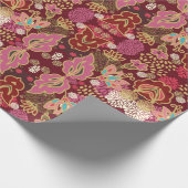 Papier Cadeau Motif floral chaotique et décoratif (Coin)