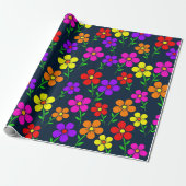 Papier Cadeau Motif floral coloré (Déroulé)