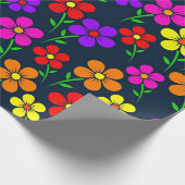 Papier Cadeau Motif floral coloré (Coin)