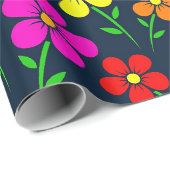 Papier Cadeau Motif floral coloré (Coin rond)