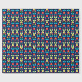 Papier Cadeau Motif floral coloré (Plat)