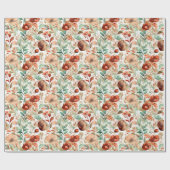Papier Cadeau Motif floral d'automne (Plat)