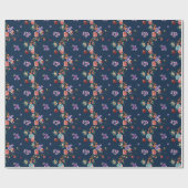 Papier Cadeau Motif floral de bouquet rose (Plat)