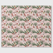 Papier Cadeau Motif floral de flamant rose tropical (Plat)