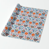 Papier Cadeau Motif floral de fleurs sauvages élégantes (Déroulé)