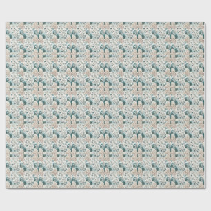 Papier Cadeau Motif floral de floraison de bambou japonais tradi