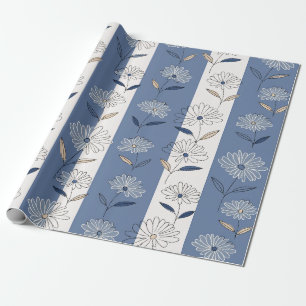 Papier Cadeau Motif floral de marguerite minimaliste (1)