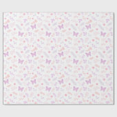 Papier Cadeau Motif floral de papillon pourpre élégant (Plat)