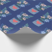 Papier Cadeau Motif floral de pot Mason (Coin)
