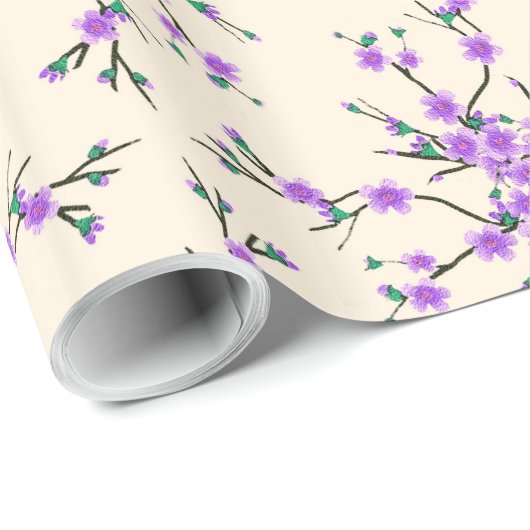 Papier Cadeau motif floral de ressort (Coin rond)