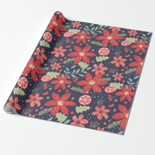Papier Cadeau Motif floral de vacances (Déroulé)