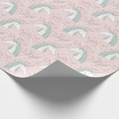 Papier Cadeau Motif floral doux de licorne (Coin)