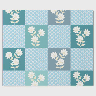 Papier Cadeau Motif floral élégant à carreaux sans couture