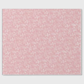 Papier Cadeau Motif Floral Feuille Blanc Sur Peach Blush Rose (Plat)