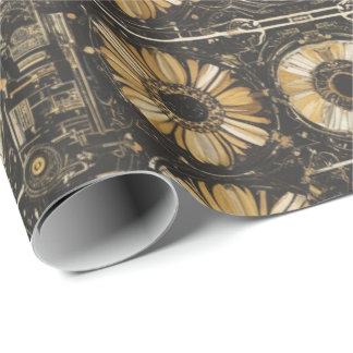 Papier Cadeau Motif floral futuriste sans couture
