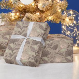 Papier Cadeau Motif floral géométrique scandinave