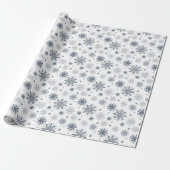 Papier Cadeau Motif floral gris élégant  (Déroulé)