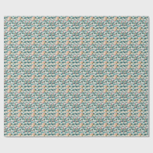 Papier Cadeau Motif floral hawaïen de vague océanique de plage t