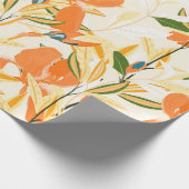 Papier Cadeau Motif floral incomparable. Arrangement orange iris (Coin)