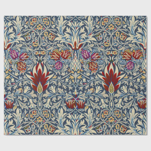Papier Cadeau Motif floral indigo vintage de William Morris