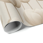 Papier Cadeau Motif floral ivoire tulipe neutre moderne (Coin rond)