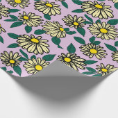Papier Cadeau Motif floral jaune (Coin)