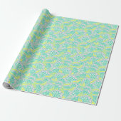 Papier Cadeau Motif floral jaune vert mou (Déroulé)
