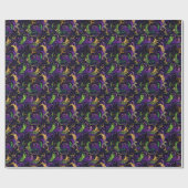 Papier Cadeau Motif floral Mardi Gras (Plat)