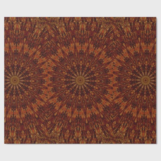 Papier Cadeau Motif floral marron foncé Kaléidoscope Design (Plat)