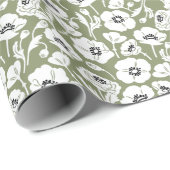 Papier Cadeau Motif floral moderne (Coin rond)