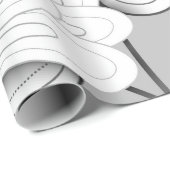 Papier Cadeau Motif Floral Monochrome Sans Seamless. Flo tiré à (Coin rond)