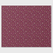 Papier Cadeau Motif floral mou sur rouge (Plat)