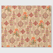 Papier Cadeau Motif floral mughal abstrait (Plat)